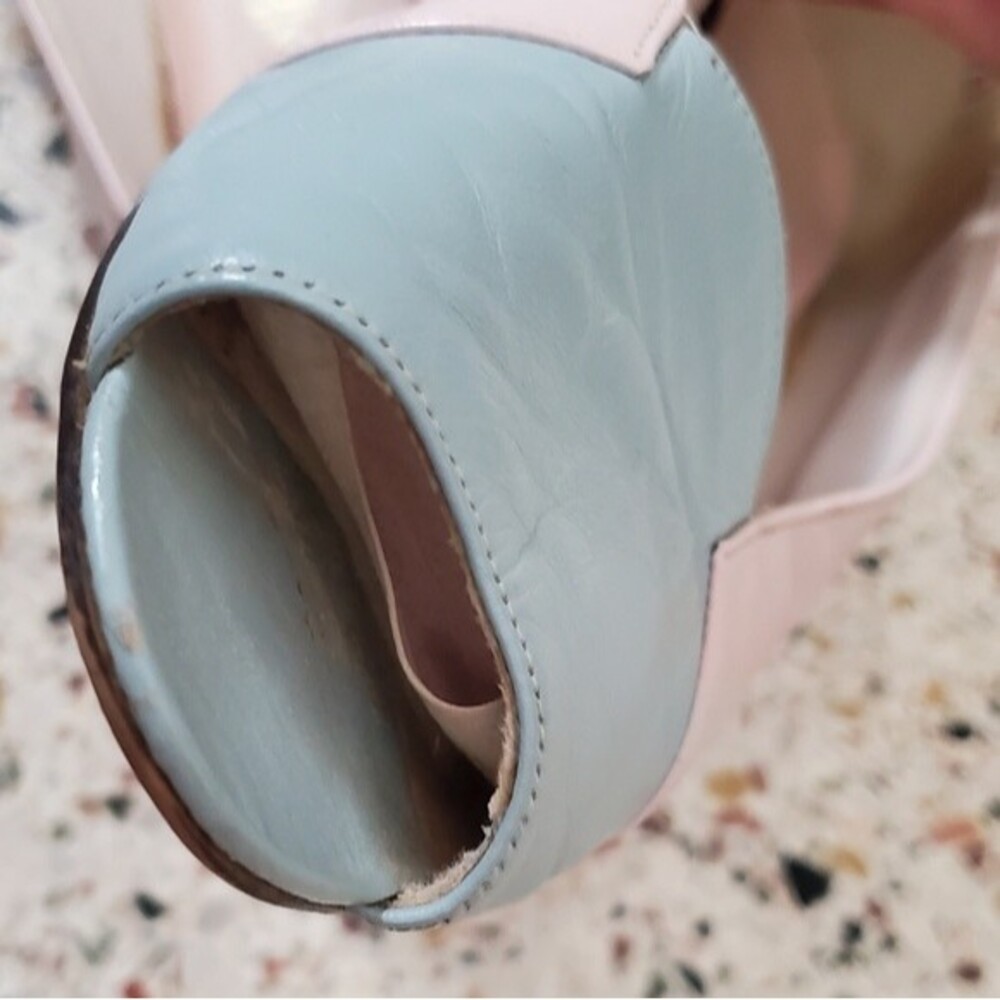 Vintage 80s Cottagecore pastel leather flats 9N - Picture 6 of 13